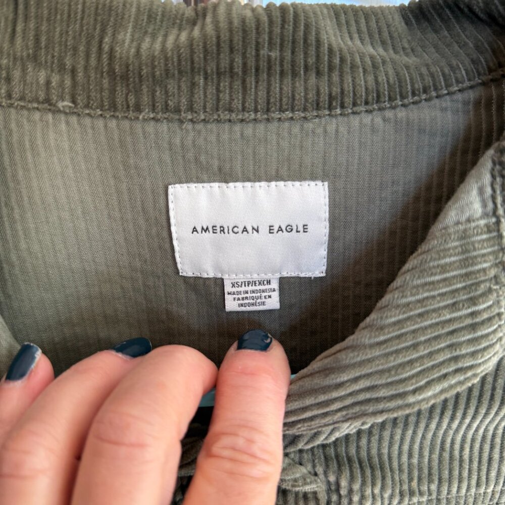 AMERICAN EAGLE CORDUROY JACKET, GREEN SIZE XS - Picture 2 of 3